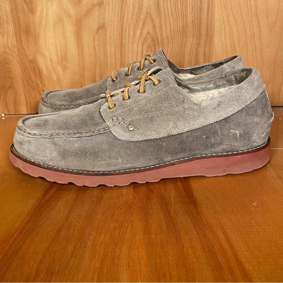 Mens 13 Ugg Faux Sherpa Loafers Brown SEF0058 - Picture 3 of 8